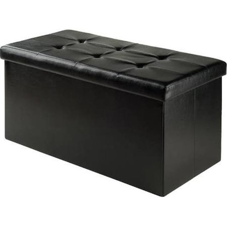 WINSOME TRADING Winsome Trading 20627 15 x 29.9 x 32.1 in. Ashford Ottoman with Storage Faux Leather; Black 20627